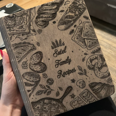 Custom Wooden Recipe Book Family Cookbook Journal Christmas Gifts for Mum Grandma Gifts for Her
