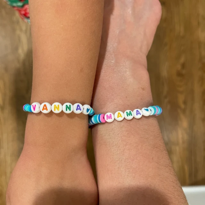 First Day of First Grade Mummy and Me Matching Bracelet Back to School Gifts