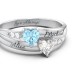 Double Heart Birthstone Promise Ring