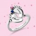 Engraved Baby Feet Ring with Birthstone