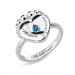Birthstone Ring For New Mum With Engraved Baby Name | Birth Date