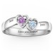 Double Interlocked Hearts Ring