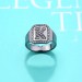 Personalised Black Plated CZ's Initial Ring In Sterling Silver