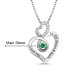 Custom Infinity Heart Birthstone Necklace Sterling Silver