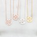 Dainty Monogram Necklace | Custom Block Monogram Initials Necklace | Personalised Name Jewelry