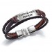 Personalised Engraved Leather Bar Bracelet