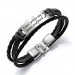 Personalised Engraved Leather Bar Bracelet