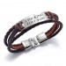 Personalised Engraved Leather Bar Bracelet