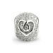 Silver Sparkle Hollow Heart Charm