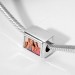 Cuboid Shaped Engraved Photo Charm Silver