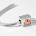 Cuboid Shaped Engraved Photo Charm Silver