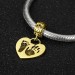 Photo Charm With Child's Footprint, Remembrance Jewelry 14K Gold Plated - Golden