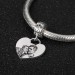 Photo Charm With Heart-Shaped Custom Portrait Jewelry Platinum Plated - Silver