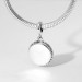 Round Shaped Dangle Photo Charm Silver