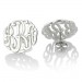 Personalised Block Monogram Earrings Sterling Silver