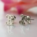 Personalised Single Initial Monogram Stud Earrings Sterling Silver