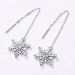 Snowflake Gemstone Long Earrings in Silver