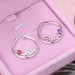 Personalised Name Birthstone Hoop Earrings in Silver