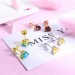 Personalised Week Birthstone Stud Earrings in Silver Pack of 7