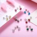 Personalised Week Birthstone Stud Earrings in Silver Pack of 7
