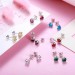 Personalised Week Birthstone Stud Earrings in Silver Pack of 7