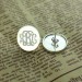 Engraved Disc Monogram Stud Earrings Sterling Silver