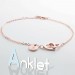 Personalised Double Hearts Anklet