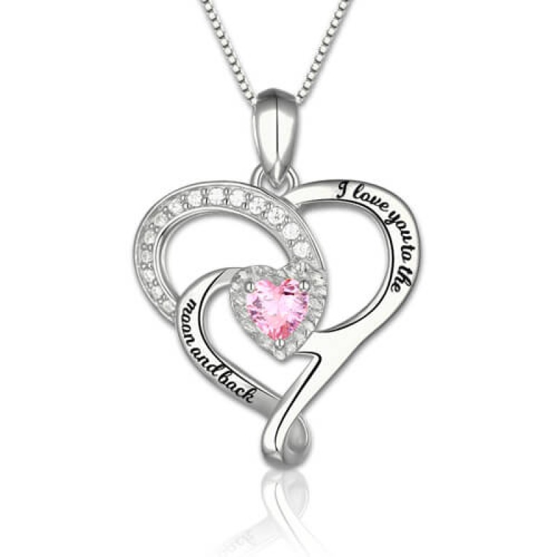 I love you to the moon and back birthstone necklace store
