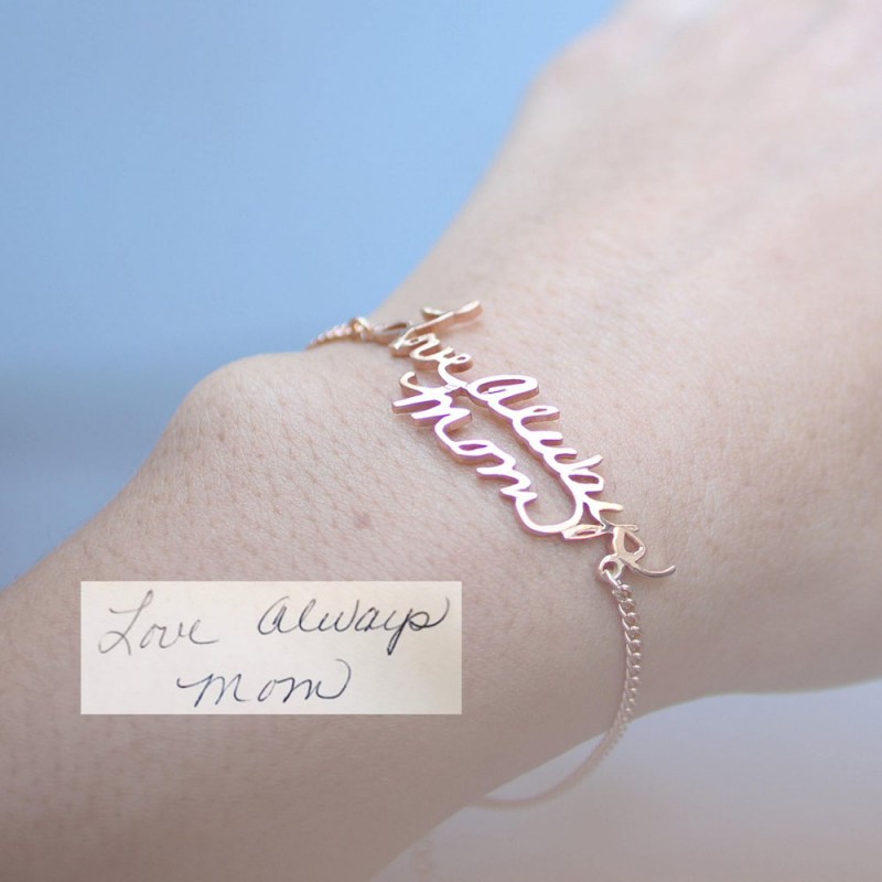 Custom Actual Handwriting Jewelry Signature Bracelet Adorlla UK